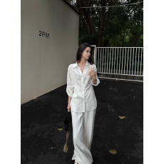 批发法式白色V领亚麻衬衫女<b class='q'>夏季</b>薄款宽松老钱风高端棉麻衬衣防晒上衣