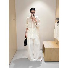 批发法式复古老钱风亚麻衬衫女夏季外穿薄款宽松长袖防晒衬衣外套上衣