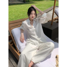 批发法式复古老钱风亚麻衬衫女夏季外穿薄款宽松长袖防晒衬衣外套上衣