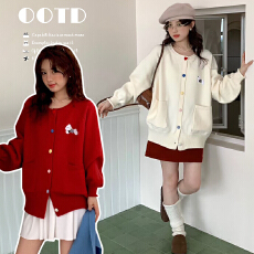 批发孕妇2025秋冬时尚长袖外套刺绣小狗