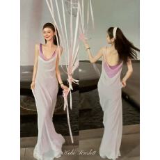 批发艺术生撞色堆叠曲线法式氛围感吊带背心上衣|<b class='q'>连衣裙</b>