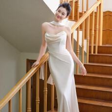 批发高端轻奢法式高级感订婚礼服裙2026新款新娘结婚气质晚礼服裙
