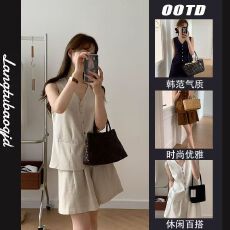 批发25套装新款<b class='q'>西装</b>短裤<b class='q'>女</b>夏韩版高腰宽松阔腿裤<b class='q'>小个</b>子休闲百搭工装裤