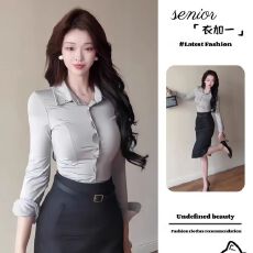 批发<b class='q'>韩版</b>穿搭御姐职业装气质女通勤高端时尚衬衫包臀裙半身裙套装ins