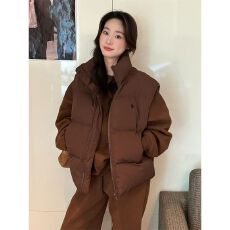 批发2025新款<b class='q'>马甲</b><b class='q'>外套</b>女秋冬韩版设计感休闲加厚保暖立领坎肩<b class='q'>马夹</b>背心