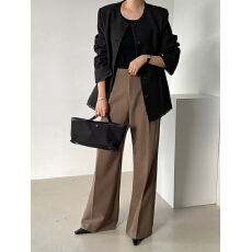 批发韩国chic 法式气质圆领设计感拼接西装外套