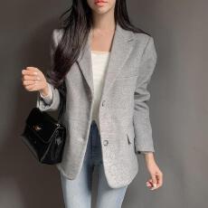 批发韩国chic 气质呢子大衣西装外套