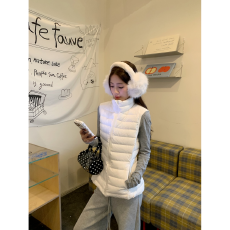 批发甜美风立领拉链马甲外套女2025年冬季新款设计感保暖显瘦百搭棉服