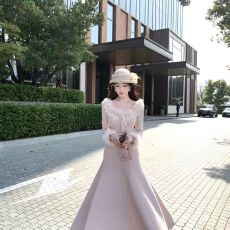 批发韩系氛围感穿搭千金气质蕾丝花边毛毛针织显瘦收腰甜美<b class='q'>连衣裙</b>女