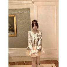 批发富家千金感小香风短款<b class='q'>外套</b>上衣蕾丝半身短纱裙两件套秋冬新款<b class='q'>女装</b>