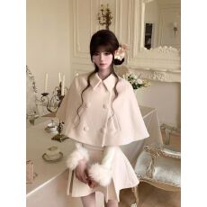 冬季温柔风气质氛围感套装裙纯欲斗篷外套淑女风显瘦半身裙打底衫