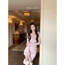 批发法式高级感纯欲风辣妹两件套蕾丝v领修身上衣收腰包臀短裙套装女