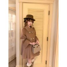 批发轻奢优雅纯欲法式千金公主高级感宽松毛呢外套大衣秋冬新款女装潮