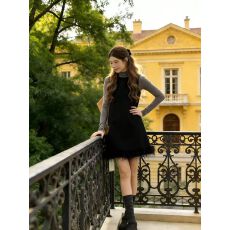 批发通勤风百搭纯色长袖打底衫上衣女装春季叠穿减龄显瘦<b class='q'>背心</b>裙两件套