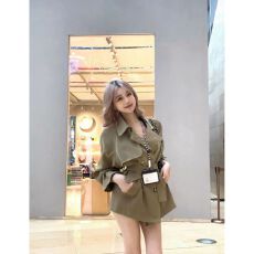 批发高级感卡其色风衣女2026年秋季新款韩版时尚百搭气质复古绑带外套