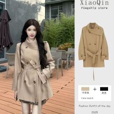 批发<b class='q'>风</b>衣外套女2026新款<b class='q'>英伦</b><b class='q'>风</b>双排扣韩版通勤气质<b class='q'>风</b>显瘦大衣