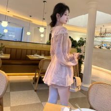 花仙衬衫 简直就是温柔本命色 巨显仙气甜美艺术氛围上衣