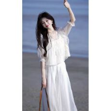 批发气质时尚套装2026夏季新款减龄百搭遮肉上衣显瘦超仙长裤<b class='q'>两件套装</b>