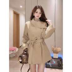 批发赫本风气质名媛风衣外套女款<b class='q'>春</b>秋季新款韩系百搭显瘦中长款大衣潮