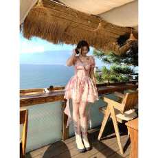 批发安妮不火浪漫荷叶法式边雪纺碎花<b class='q'>连衣裙</b>2026夏季新款微胖<b class='q'>大码</b>