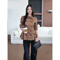 批发法式气质收腰风衣外套<b class='q'>女</b>春秋老钱风高级格纹拼接<b class='q'>夹克</b>上衣