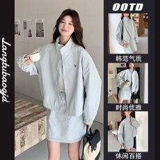 批发休闲运动风套装裙女2026春秋季新款<b class='q'>立领</b>棒球夹克外套半身裙两件套