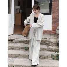 批发港风复古飘带西装套装女2026年春季新款条纹<b class='q'>小</b><b class='q'>西服</b>阔腿裤两件套