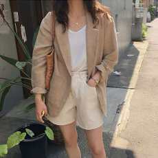 批发棉麻小<b class='q'>西装</b>外套女2026夏季新款<b class='q'>韩版</b>宽松休闲chic亚麻薄款西服复古