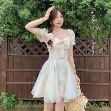 批发法式甜美度假风仙女<b class='q'>蓬蓬</b><b class='q'>连衣裙</b>女2026夏季新款温柔收腰显瘦公主裙