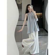 批发韩系穿搭运动套<b class='q'>装</b>女2026夏季时尚<b class='q'>气质</b>无袖上衣阔腿<b class='q'>裤</b><b class='q'>休闲</b>两件套
