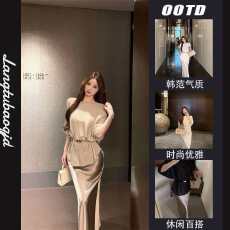 批发老钱风气质时尚套装纯色<b class='q'>中袖</b>针织<b class='q'>上衣</b>女夏季韩系高级半身裙两件套