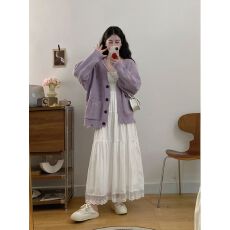 批发法式气质白色吊带<b class='q'>连衣</b>裙女秋季2026新款高级感巨好看韩系长<b class='q'>裙套装</b>