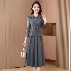 批发大码高档<b class='q'>小西装</b>两件套连衣裙2025秋季新款气质优雅轻奢时尚套装裙