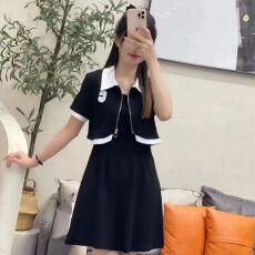 批发2026夏季新款宽松遮肉连衣裙上衣短<b class='q'>外套</b>小个子百搭<b class='q'>时尚</b>套装ins潮