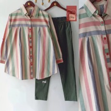 批发套装女2023年新款<b class='q'>夏</b>秋时尚条纹优雅气质通勤休闲俩件套