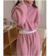 批发<b class='q'>韩版</b>ins秋冬保暖立领套头卫衣+宽松束脚<b class='q'>裤</b>2025年新款套<b class='q'>装</b>女两件套