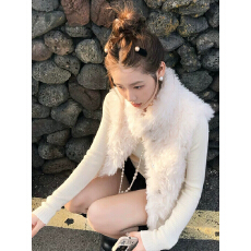 批发原版加厚夹棉 有内里 <b class='q'>甜美</b>马甲背心女冬季叠穿毛绒绒软