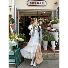 批发原版面料有内里肩带调 新款海边度假沙滩裙纯欲无袖吊带