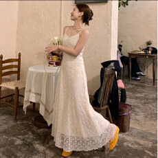 批发法式蕾丝薄纱吊带<b class='q'>连衣裙</b>子女夏季2026爆款高级感气质绝美度