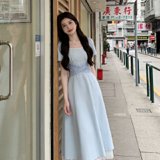 批发特别好看法式气质绑带收腰连衣<b class='q'>裙</b>独特漂亮女装长<b class='q'>裙</b><b class='q'>2026</b>新