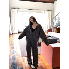 批发撞色休闲<b class='q'>运动服</b>套装女秋季学生<b class='q'>宽松</b>显瘦条纹连帽卫衣阔腿