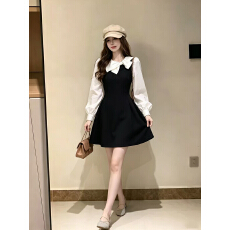 批发复古收腰显瘦别致慵懒风短裙女2026年早秋新款设计感优雅连衣裙女