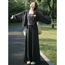 批发慵懒风开衫卫衣休闲运动套<b class='q'>装</b>女春秋宽松显瘦阔腿<b class='q'>裤</b><b class='q'>时尚</b><b class='q'>韩版</b>三件套