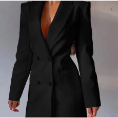 批发加内里 秋季新品<b class='q'>欧美</b>露背双排扣西装裙wish亚马逊ins西装外套女