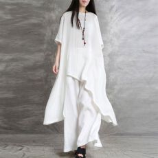 批发2026运动套装棉麻上衣长裤两件套女大码东南亚欧美夏季宽松休闲装