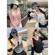 批发2026春夏季春季防晒罩衫两件套女微透薄款<b class='q'>长袖</b>衬衫+无袖上衣