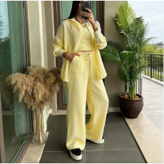 批发已出货 宽松休闲<b class='q'>套装</b>外贸批发2026wish<b class='q'>欧美</b>跨境两件套阔腿长裤