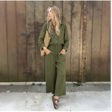 批发已出货 跨境休闲欧美纯色2026高腰女装春夏仿麻H宽松阔腿<b class='q'>裤</b><b class='q'>亚马逊</b>