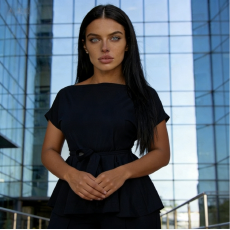 批发<b class='q'>欧美</b>女装2024夏季纯色绑带上衣高腰阔腿裤时尚休闲外贸<b class='q'>套装</b>女批发