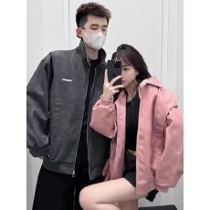 批发刺绣/优质皮料M-3XL 情侣装PU皮外套小众设计感新款秋冬男女
